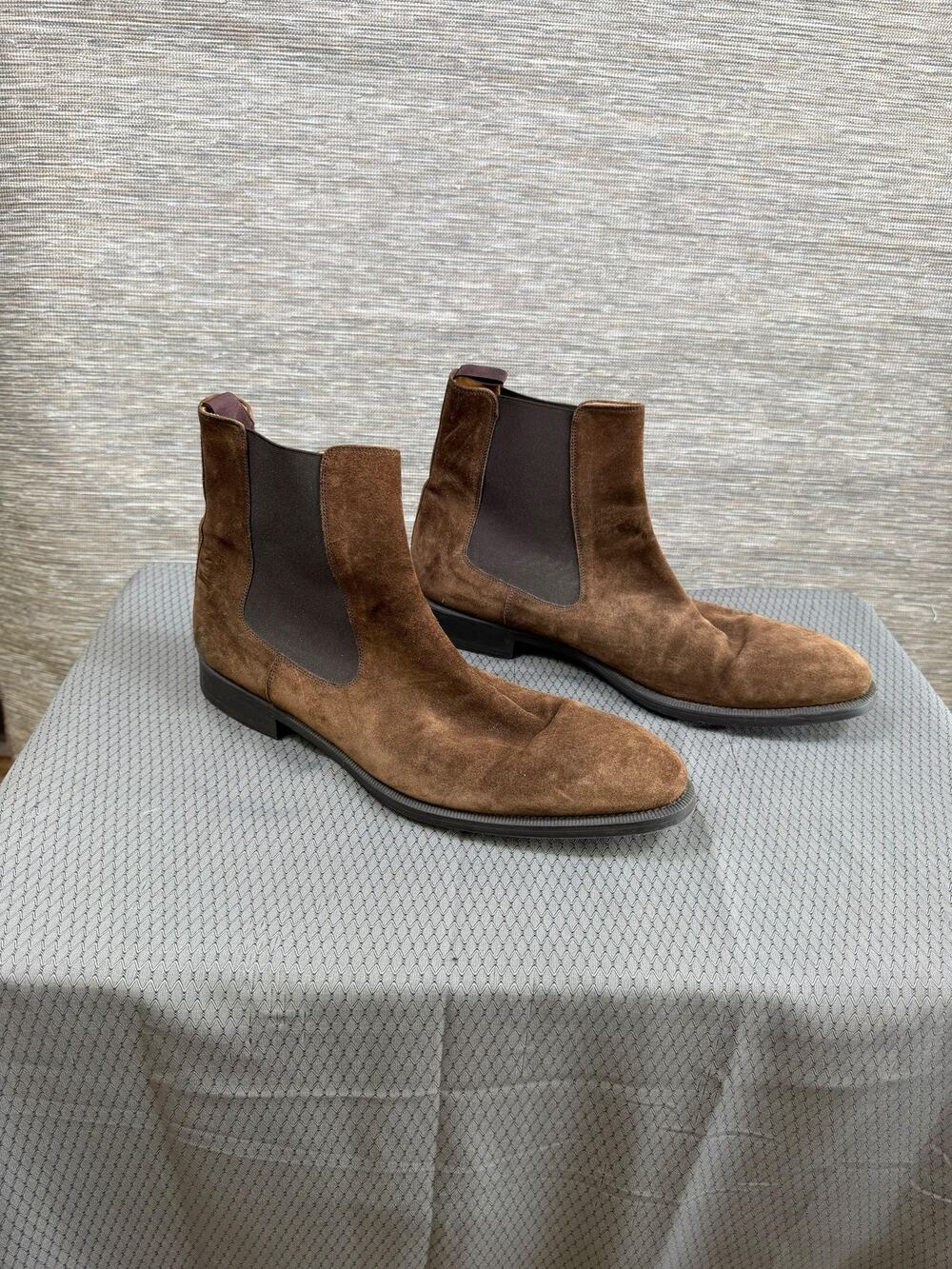 Magnanni Boots Mens Size 13 Brown Suede Chelsea Ankle Dress Casual Made Spain